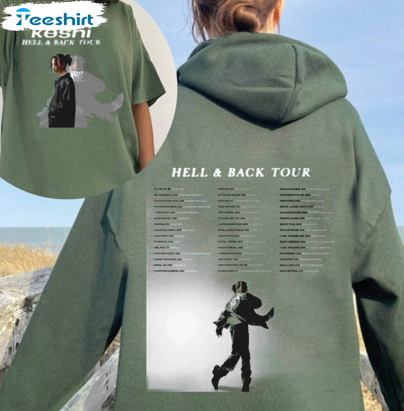 Keshi World Tour 2023 Shirt, Trendy Hell And Back Tour Short Sleeve Unisex Hoodie