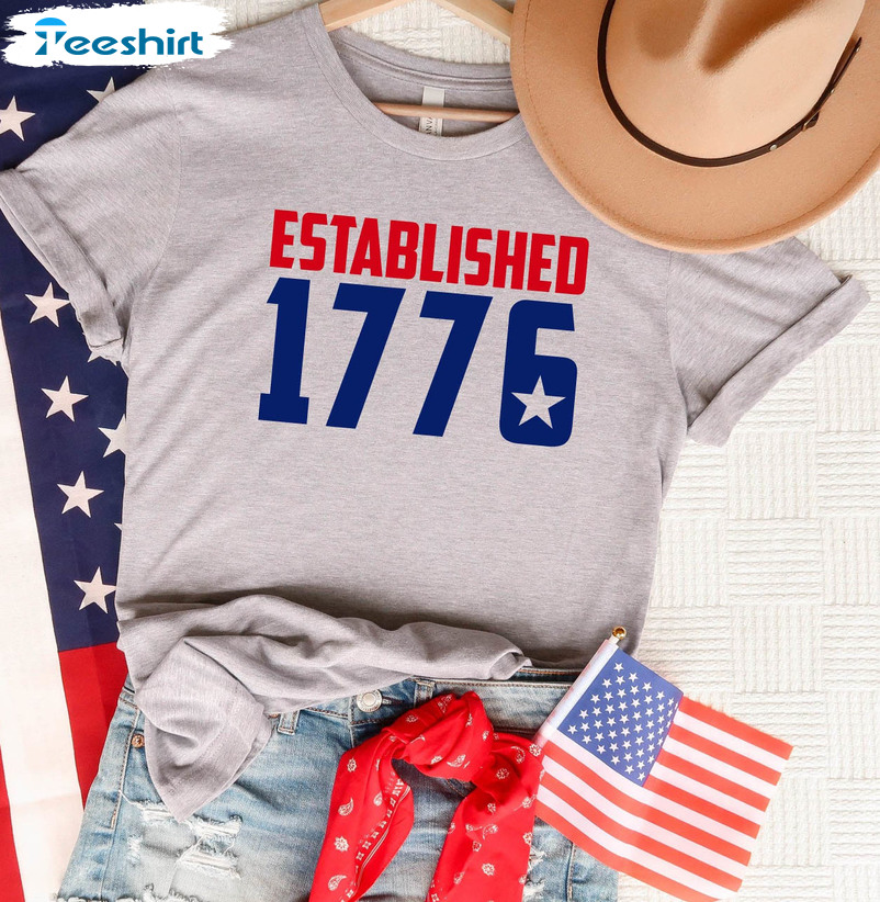Established 1776 Shirt , Usa Lover Sweatshirt Crewneck
