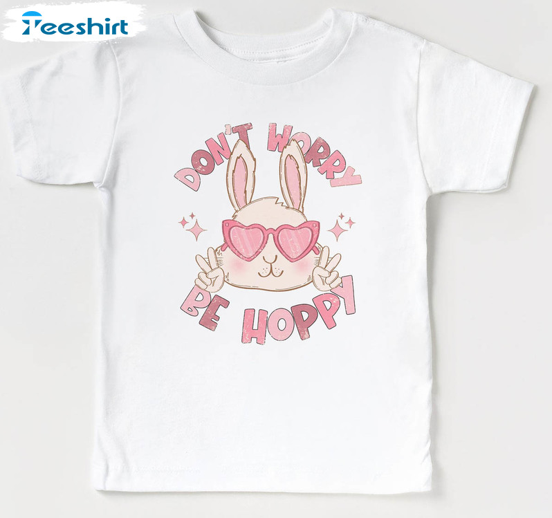 Retro Don't Worry Be Hoppy Shirt, Easter Day Unisex Hoodie T-shirt