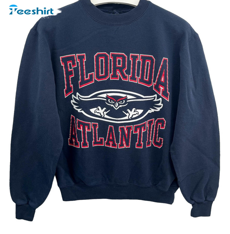 Vintage Florida Atlantic Owls Mascot Logo Shirt, Florida Atlantic University Crewneck Unisex Hoodie