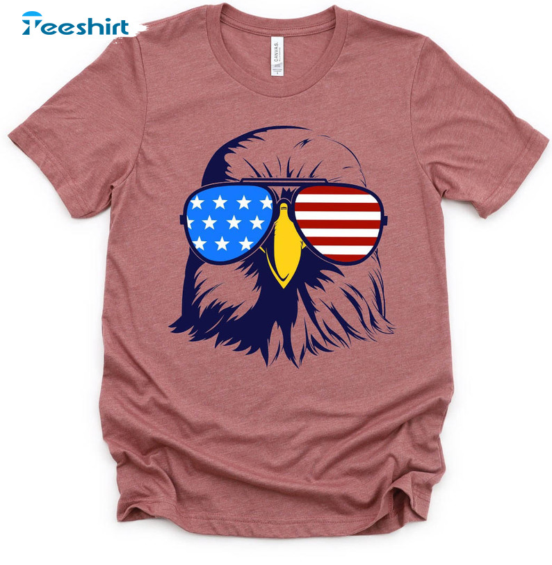 Patriotic Eagle With Sunglasses Shirt, Freedom Unisex Hoodie Sweater