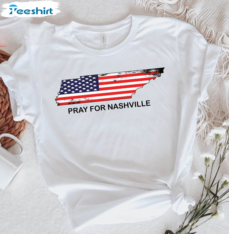 Pray For Nashville Shirt, Tennessee Crewneck Unisex T-shirt
