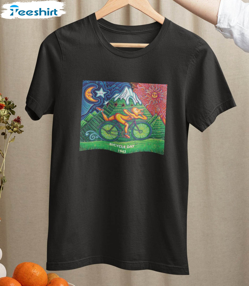 Bicycle Day 1943 Vintage Shirt, Hippie Acid Trip Short Sleeve Sweater