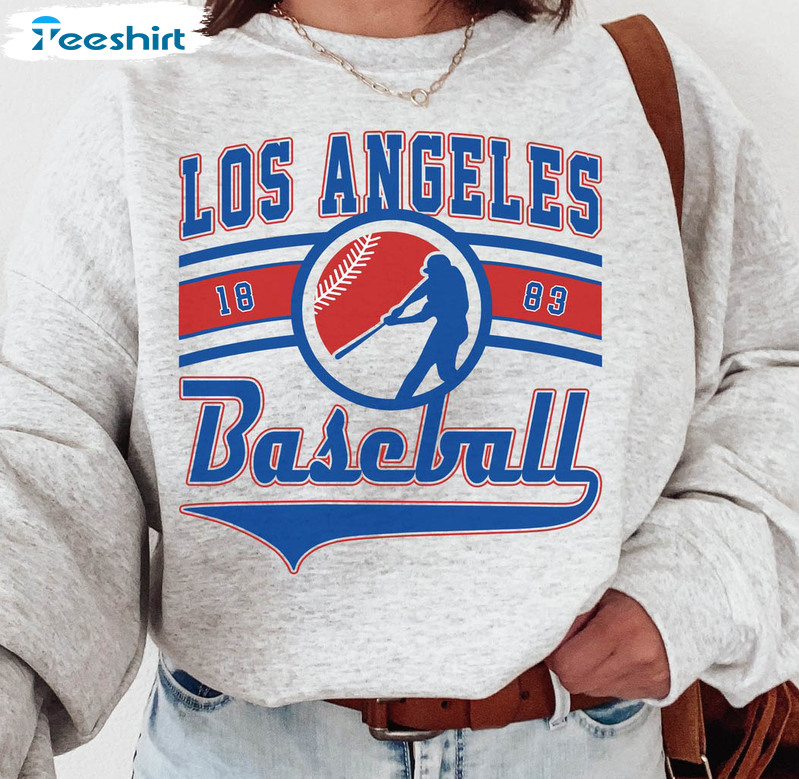 Vintage Los Angeles Dodger Shirt, Dodgers Est 1883 Crewneck Short Sleeve
