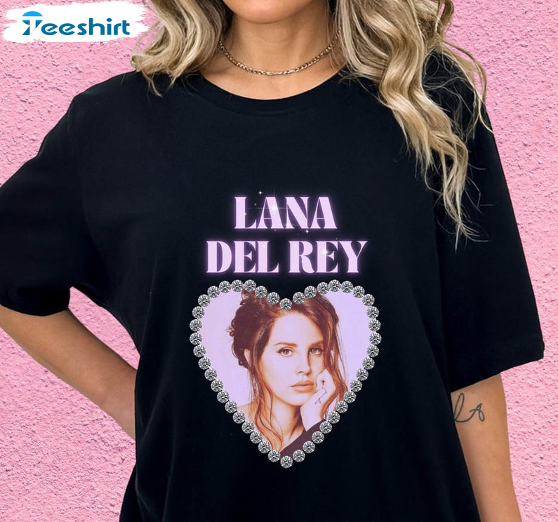 Lana Del Rey And Diamond Heart Shirt, Vintage Unisex Hoodie Crewneck