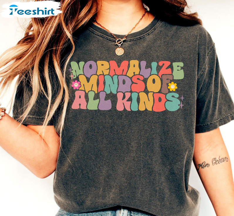 Vintage Normalize Minds Of All Kinds , Neurodiversity Short Sleeve Long Sleeve