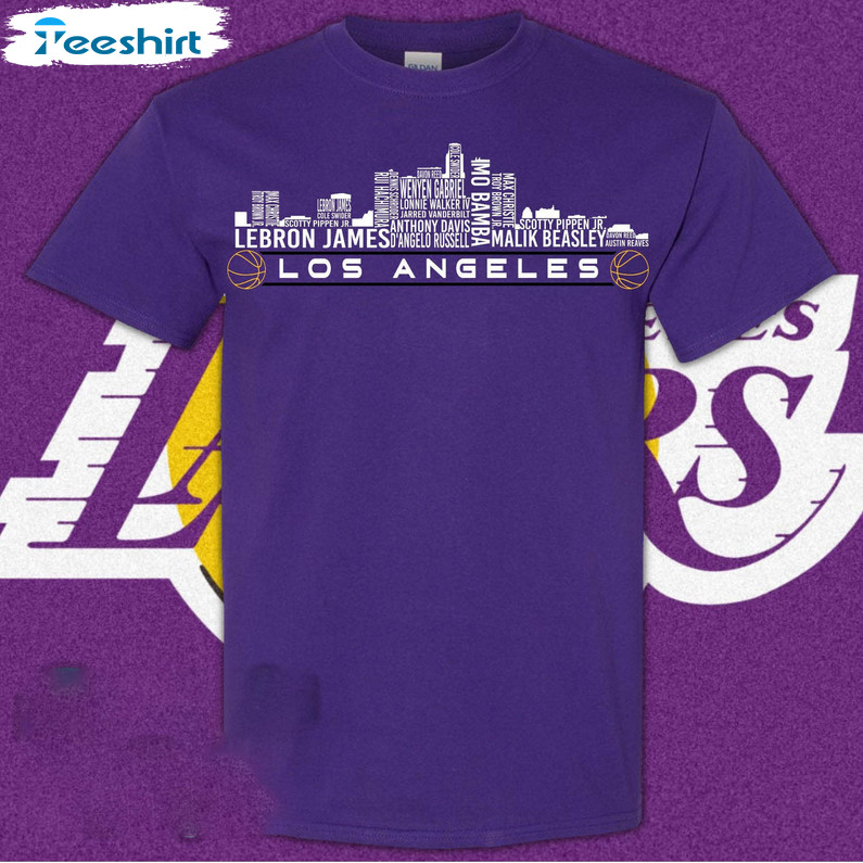 Los Angeles Basketball Shirt, Basketball Players Short Sleeve Sweater