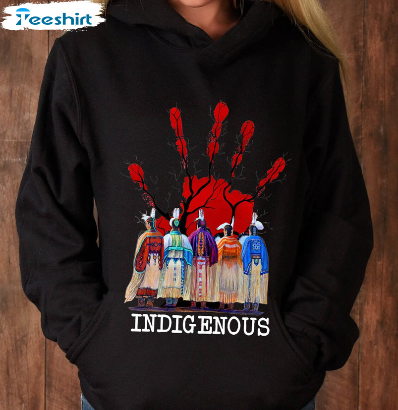 Indigenous Red Hand Shirt, Mmiw Native American Sweatshirt Tee Tops