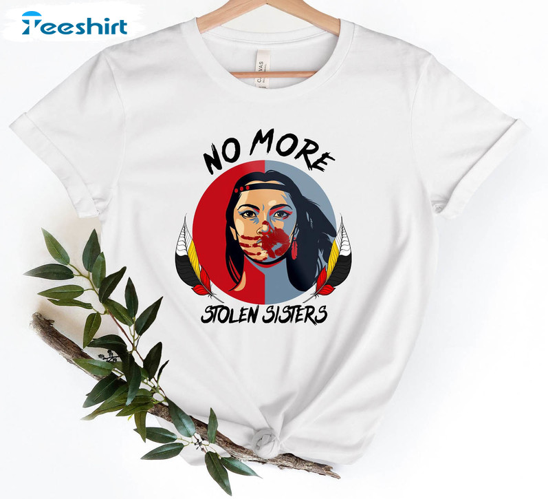 No More Stolen Sister Shirt, Mmiw Indigenous Red Hand Tee Tops Crewneck