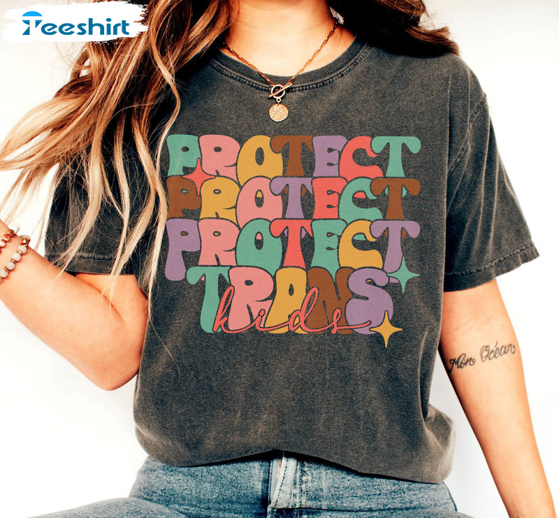 Protect Trans Kids Vintage Shirt, Trans Awareness Short Sleeve Unisex T-shirt