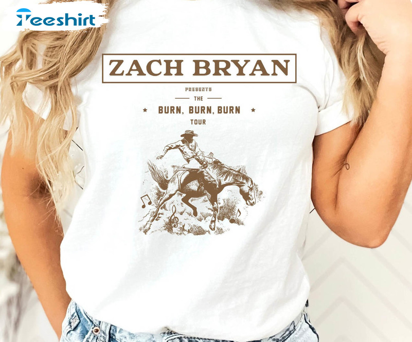 Zach Bryan The Burn Burn Burn Tour 2023 Shirt, Zach Bryan Concert Long Sleeve Unisex T-shirt