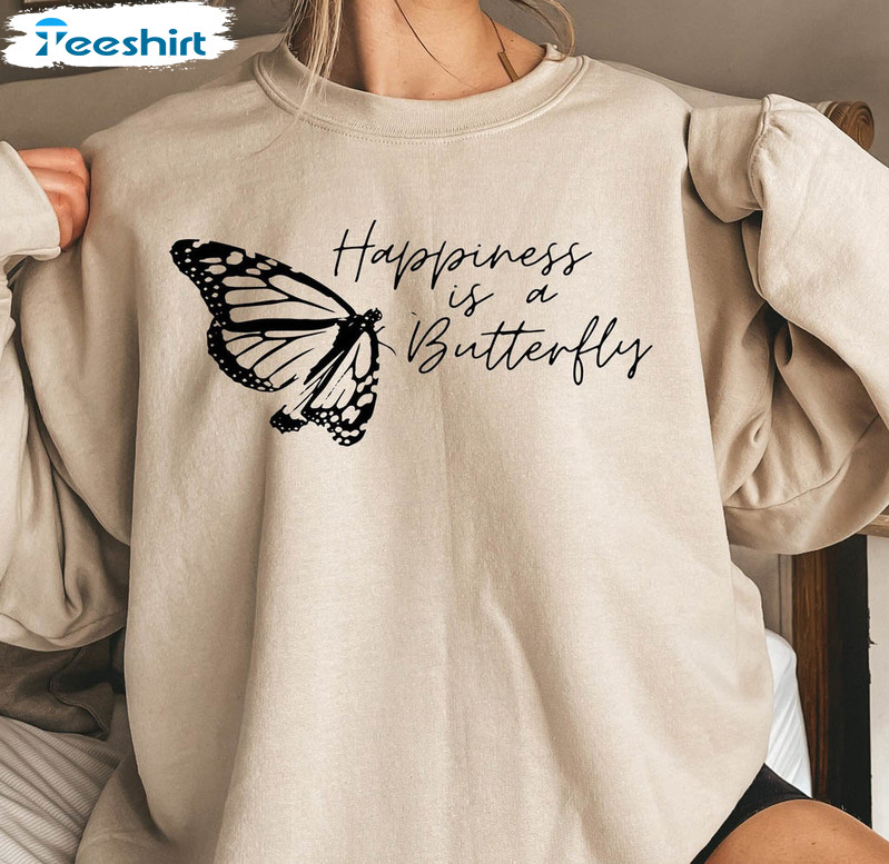 Happiness Is A Butterfly Vintage Shirt, Lana Del Rey Born To Die Short Sleeve Sweater