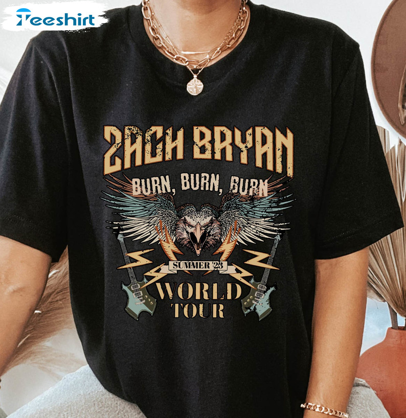 Zach Bryan World Tour Shirt, Country Music Western Short Sleeve Long Sleeve