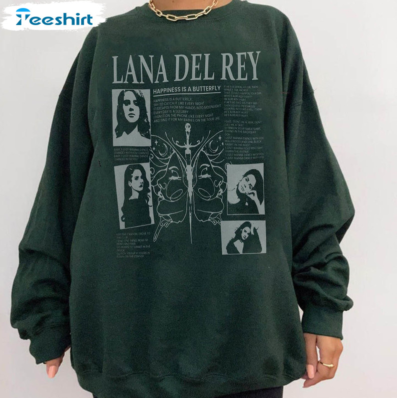 Happiness Is A Butterfly Sweatshirt , Lana Del Rey Cigarette Lipstick Sweater Crewneck