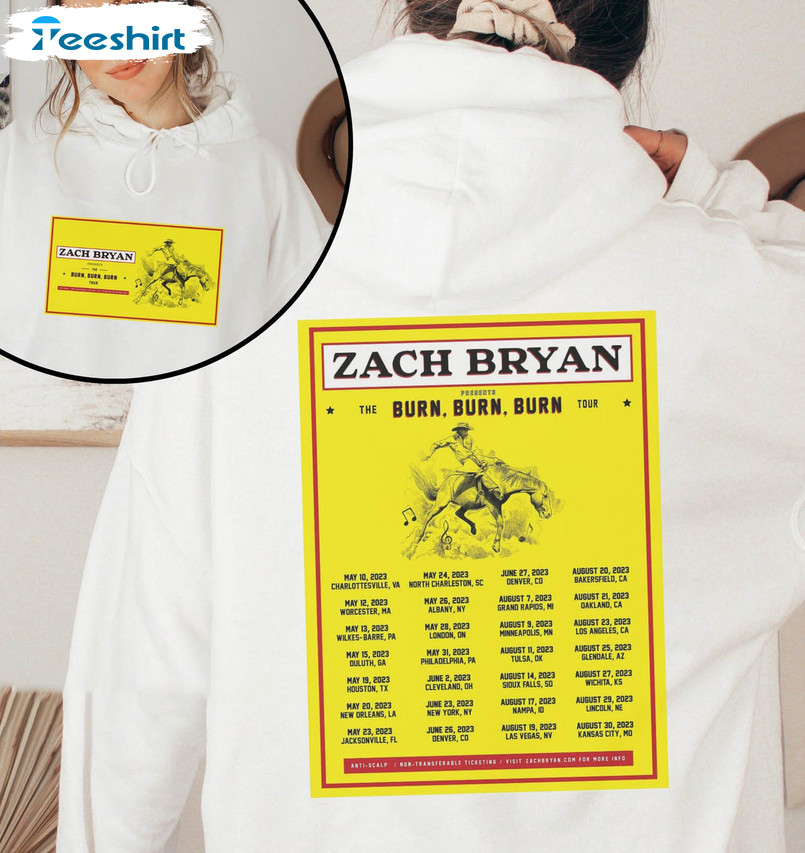 Zach Bryan Burn Burn Burn Tour Shirt, Zach Bryan Country Music Long Sleeve Sweatshirt