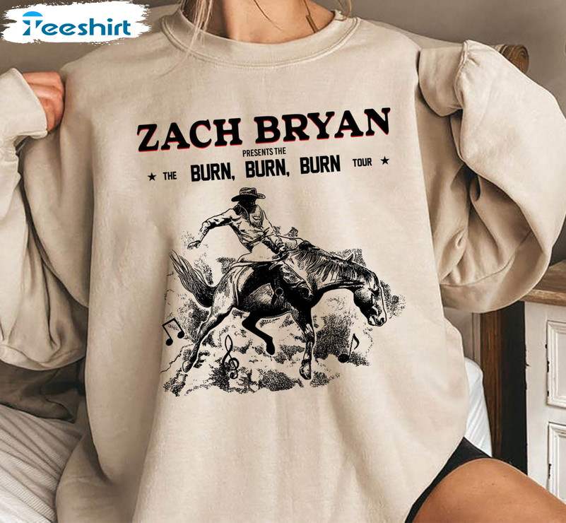 Zach Bryan Trendy Shirt, Burn Burn Burn Tour 2023 Long Sleeve