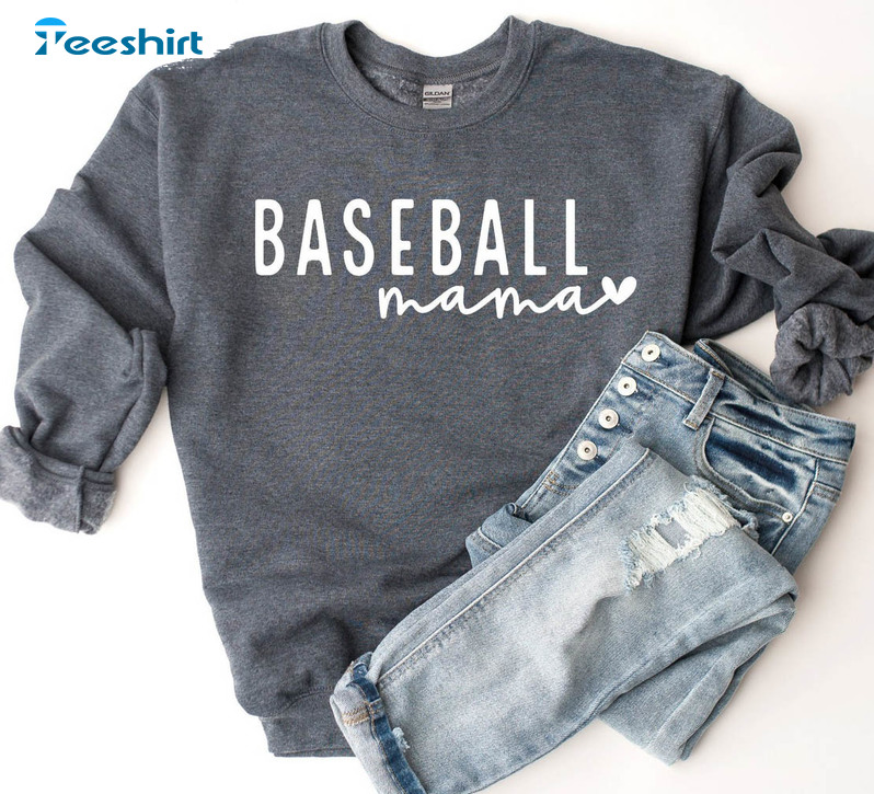 Baseball Mama Sweatshirt, Trendy Unisex T-shirt Sweater