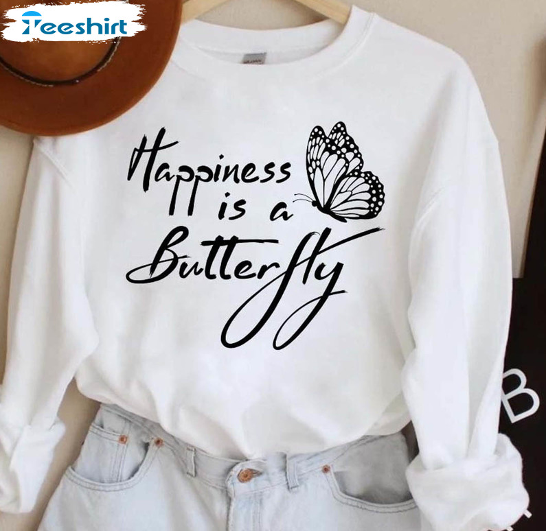 Happiness Is A Butterfly Sweatshirt, Mental Health Matter Lana Del Rey Short Sleeve Tee Tops