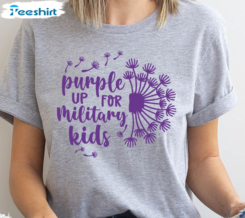 Purple Up For Military Kids Trendy Shirt, Military Children Awareness Unisex Hoodie Crewneck