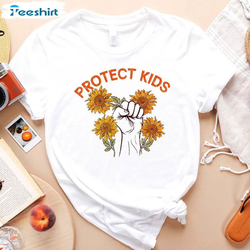 Protect Kids Vintage Shirt, Ban Guns Short Sleeve Crewneck