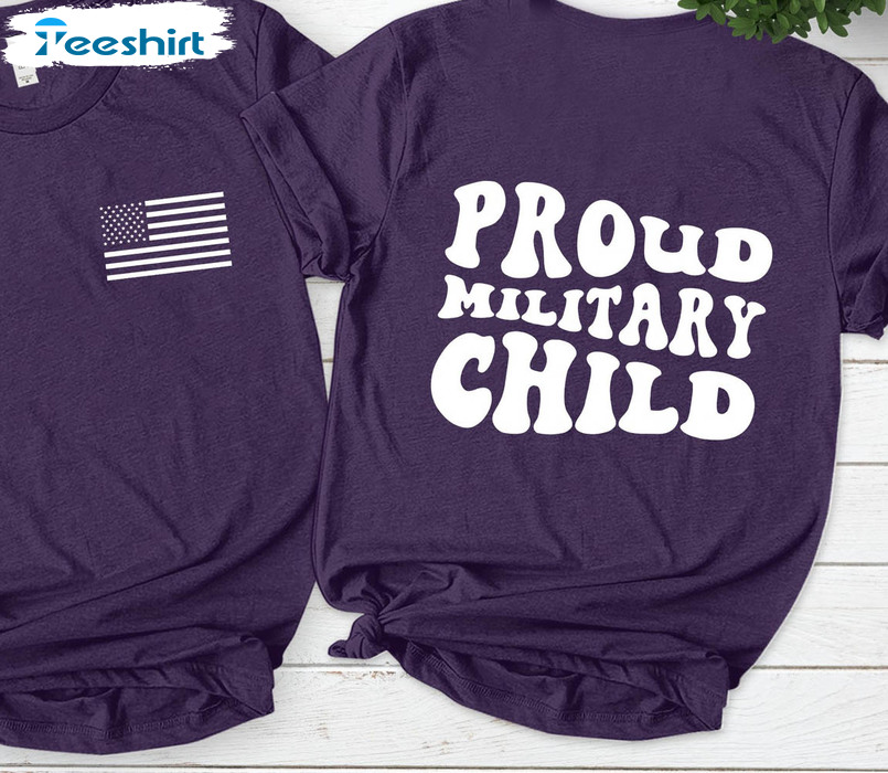 Military Kids Trendy Shirt, Rainbow Military Child Tee Tops Unisex Hoodie