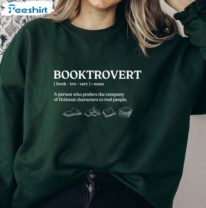Booktrovert Trendy Shirt, Vintage Bookish Unisex T-shirt Short Sleeve
