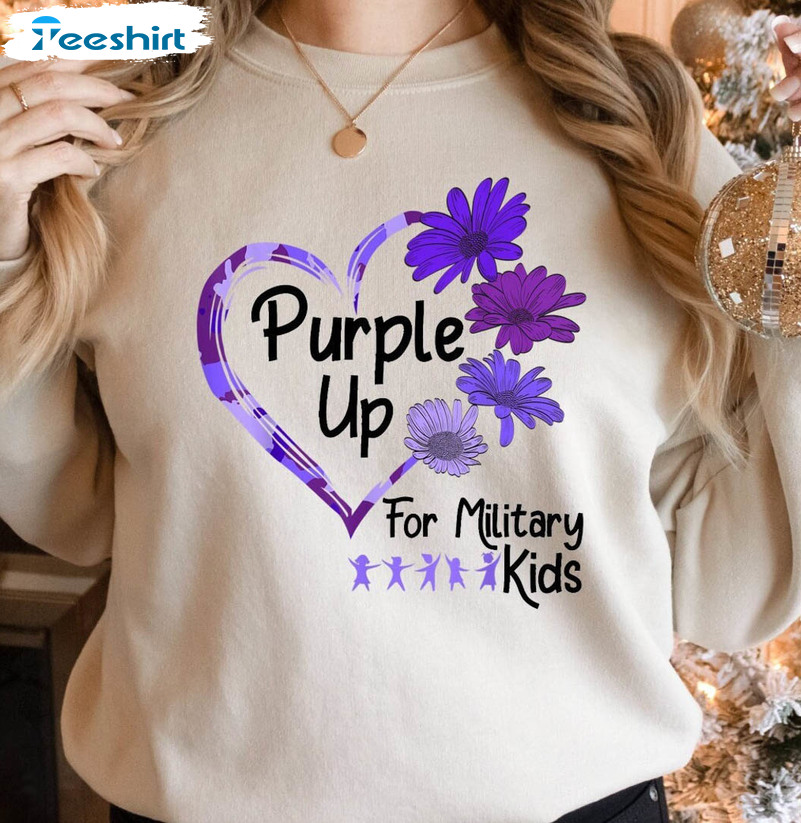 Purple Up For Military Kids Sweatshirt, Purple Up Daisy Unisex T-shirt Unisex Hoodie