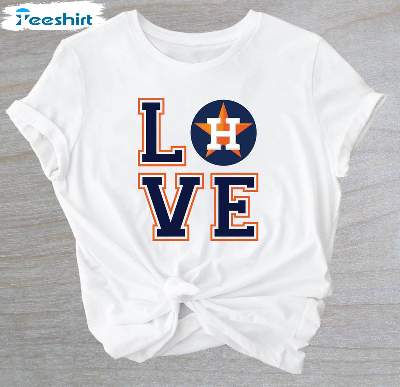 Love Astros Shirt, Baseball Trendy Long Sleeve Sweatshirt