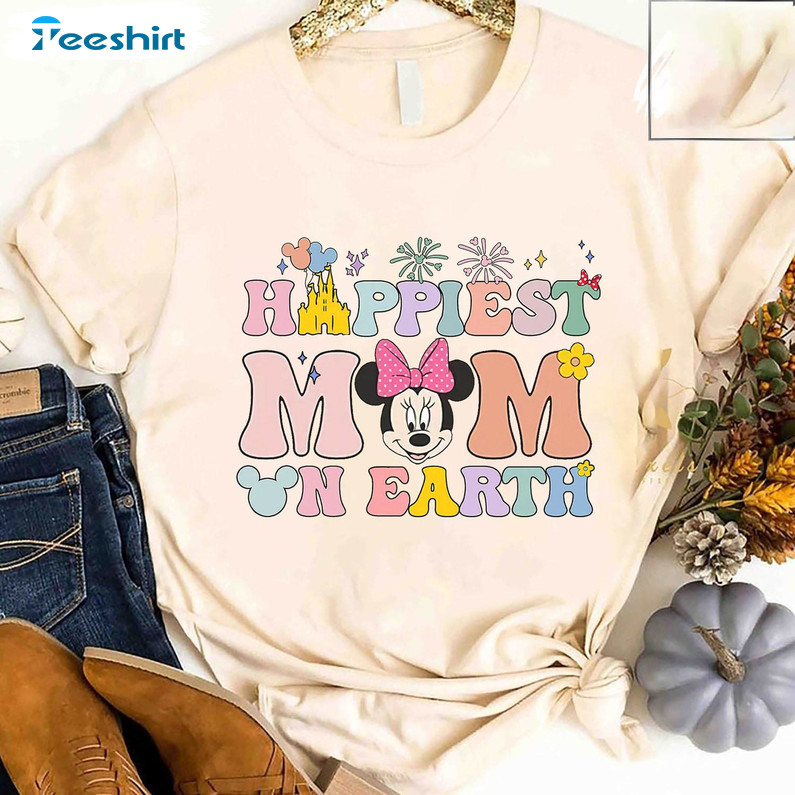 Happiest Mom On Earth Cute Shirt, Disney Family Trip Short Sleeve Unisex T-shirt