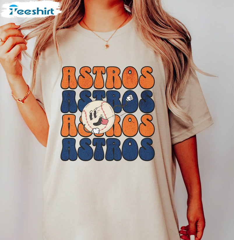 Retro Houston Astros Baseball Shirt, Houston Baseball Sweatshirt Long Sleeve