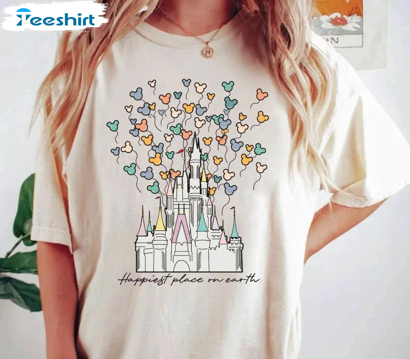 Disney Happiest Place On Earth Shirt, Disney Family Unisex T-shirt Short Sleeve