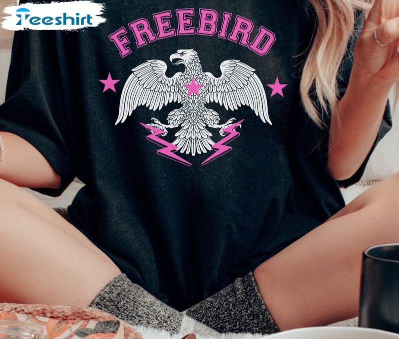 Free Bird Shirt, Boho Western Southern Crewneck Short Sleeve