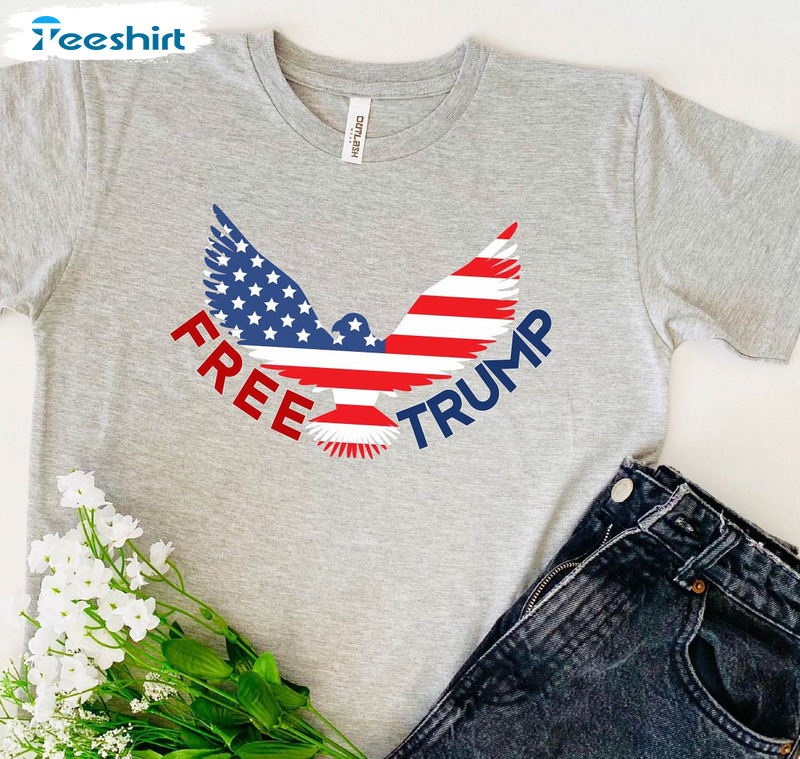 Free Trump Trendy Shirt, Republican Trump 2024 Long Sleeve Short Sleeve