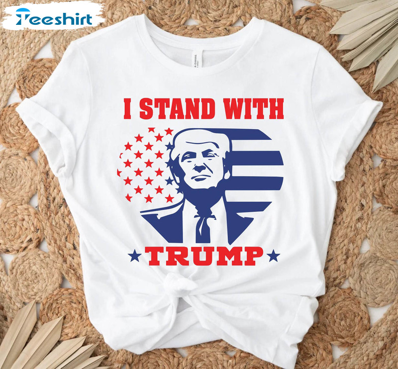 I Stand With Trump Vintage Shirt, Republican Conservative Unisex T-shirt Crewneck