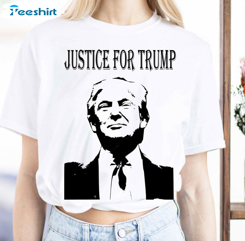 Justice For Trump Shirt, Republican 2024 Trump Long Sleeve Unisex Hoodie