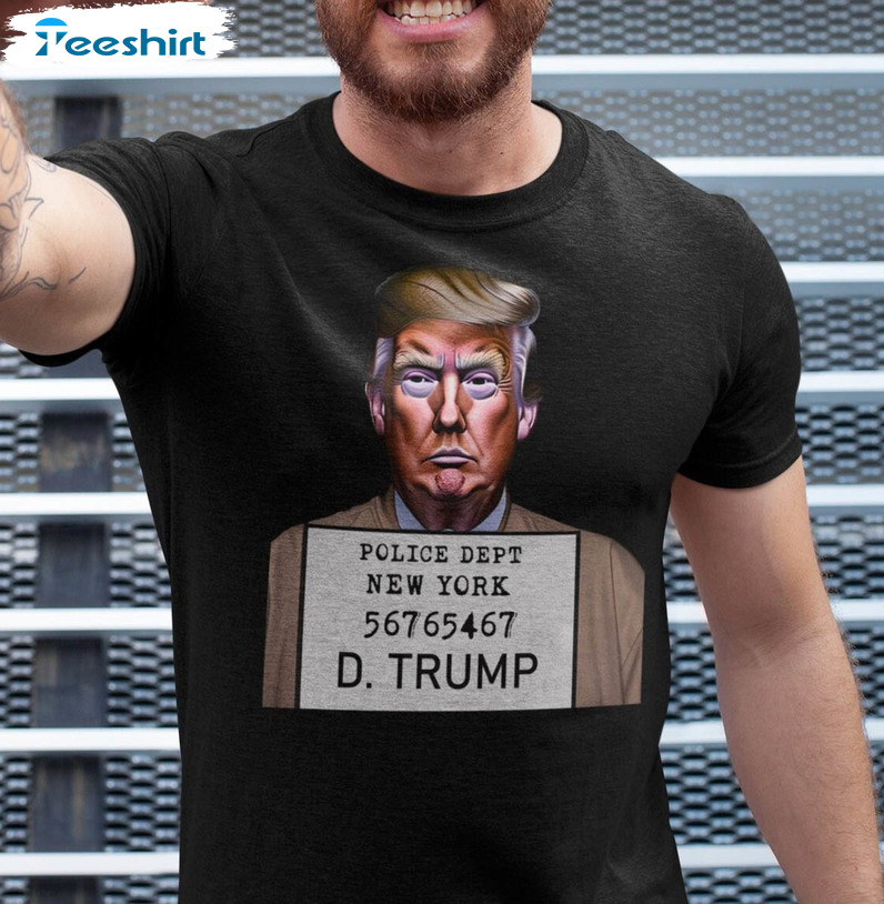 Free Donald Trump Shirt, Trump Mugshot Short Sleeve Tee Tops