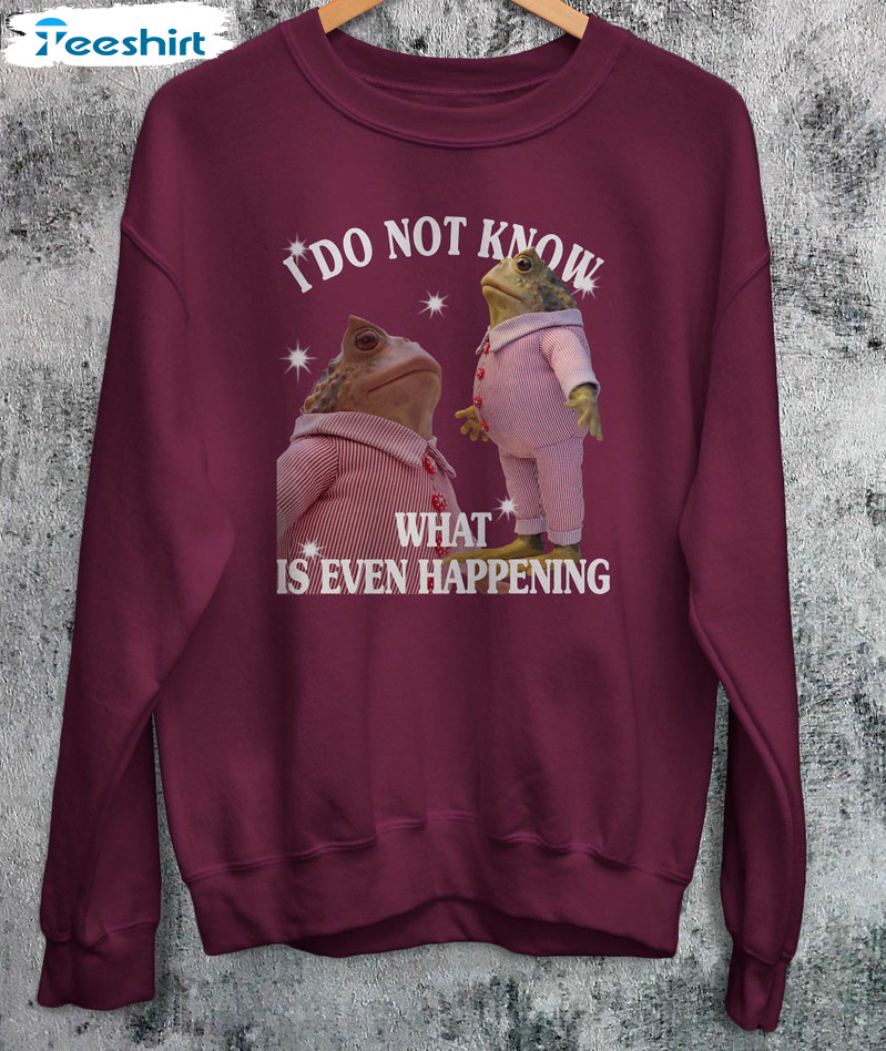 What Is Even Happening Frog Sweatshirt, Funny Frog Tee Tops Long Sleeve