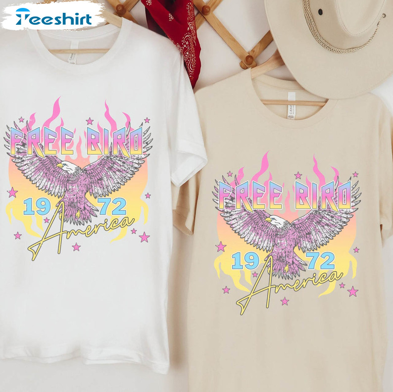 Free Bird American Rock Band Shirt, Retro Music Short Sleeve Long Sleeve