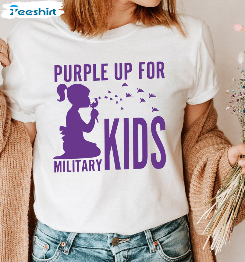 Military Children Awareness Shirt, Month Of The Military Child Unisex Hoodie Short Sleeve