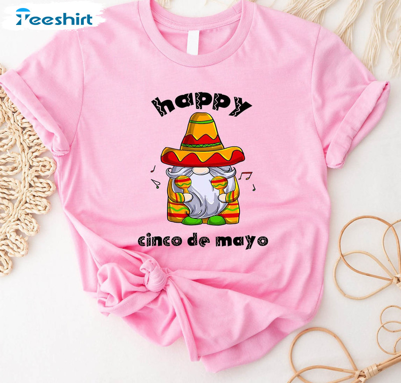 Happy Cinco De Mayo Shirt, Funny Gnome Crewneck Unisex Hoodie