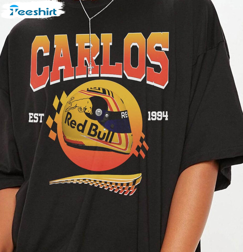 Carlos Sainz Jr Vintage Shirt, Retro Fomula One Unisex T-shirt Crewneck