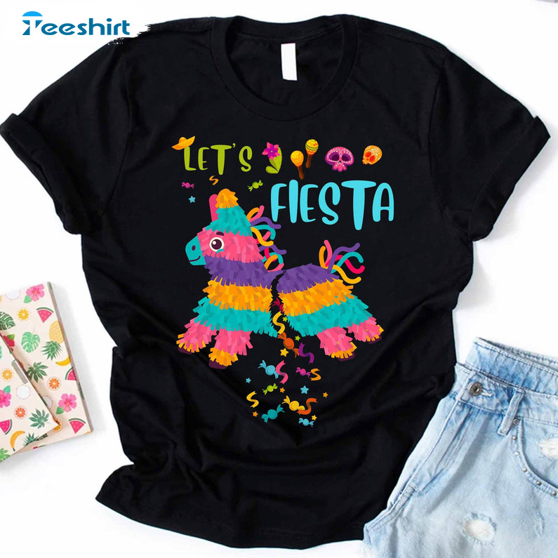 Let's Fiesta Funny Shirt, Pinata Cinco De Mayo Mexican Unisex Hoodie Long Sleeve