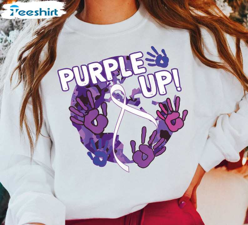 Purple Up For Military Kids Trendy Shirt, Military Children Month Short Sleeve Unisex T-shirt