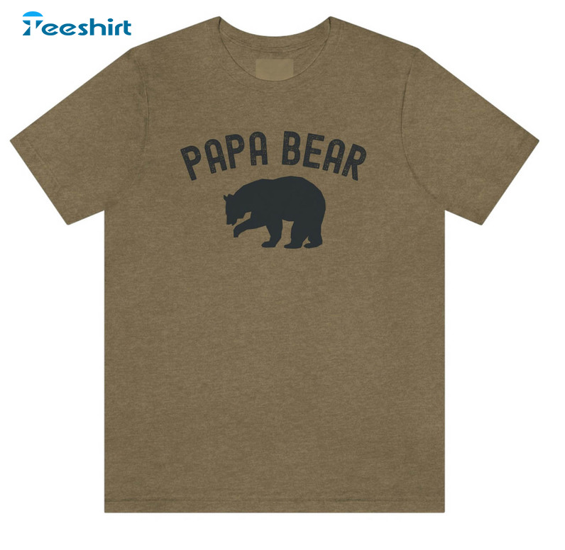 Papa Bear Cute Shirt, Fathers Day Crewneck Unisex Hoodie