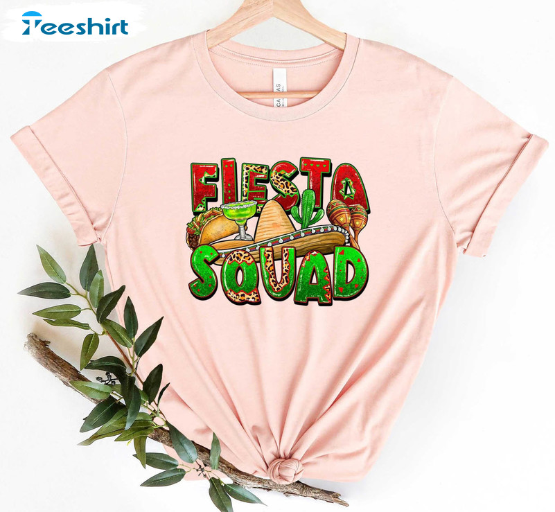 Fiesta Squad Matching Shirt, Cinco De Maya Crew Sweatshirt Short Sleeve