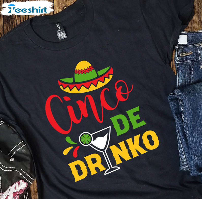 Sombrero Cinco De Mayo Shirt, Mexican Party Unisex Hoodie Short Sleeve