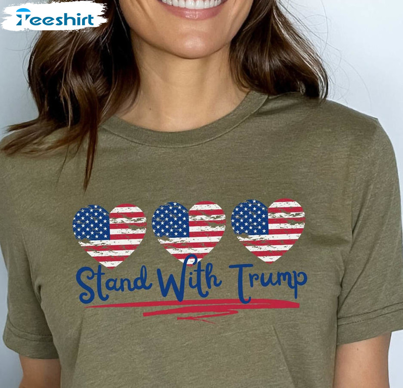 Stand With Trump Vintage Shirt, Save America Unisex Hoodie Long Sleeve