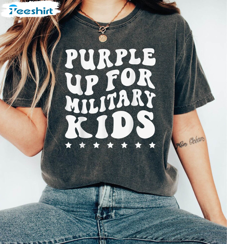 Purple Up For Military Kids Shirt, Military Mom Appreciation Unisex T-shirt Unisex Hoodie