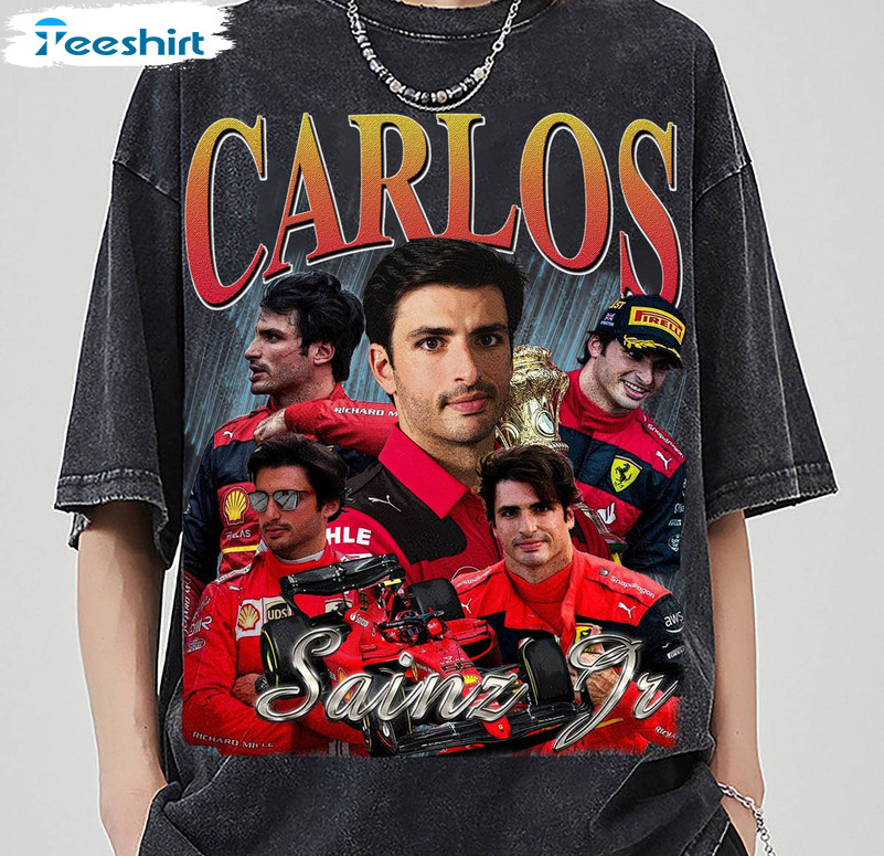 Carlos Sainz Jr Vintage Shirt, Formula Racing F1 Unisex T-shirt Short Sleeve