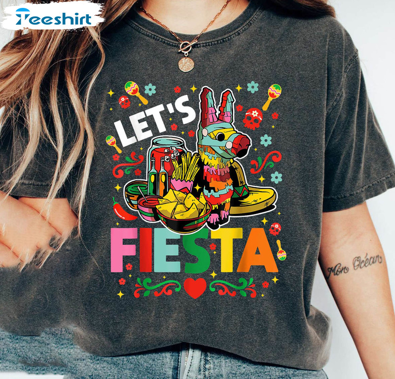 Cinco De Mayo Funny Shirt, Let's Fiesta Long Sleeve Short Sleeve